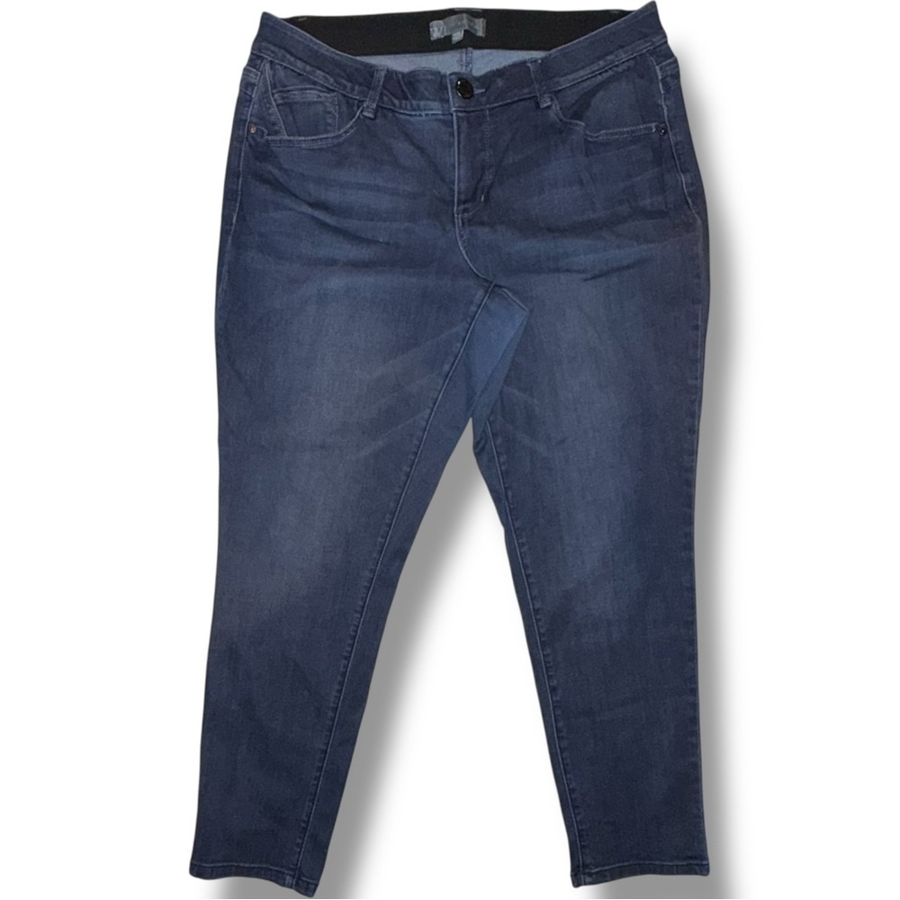 WIT & WISDOM ‘Ab’Solution Sophie Ankle Skinny Jeans - 16W Dark Navy - Picture 13 of 14